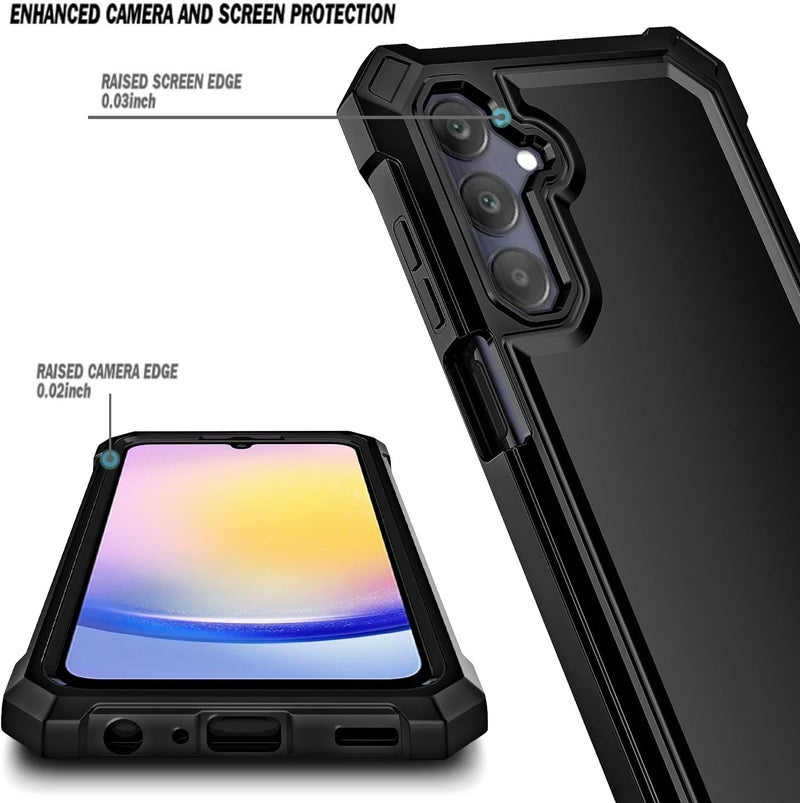 WDHD Compatible with Samsung Galaxy A15-5G Phone Case Black | Full-Body Protective Shockproof Bumper Cover with Tempered Glass Screen Protector, 12FT Military Grade Drop Tested - Image 2